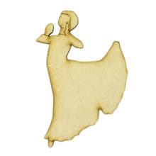 Song and Dance Woman Laser Cut 3mm MDF 10, 15, 20cm tall Card Craft Decoration